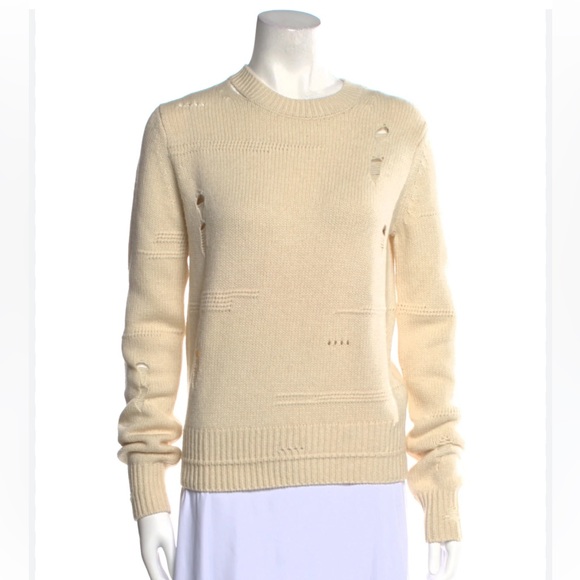 Helmut Lang Distressed Crew Neck Sweater - Picture 1 of 6